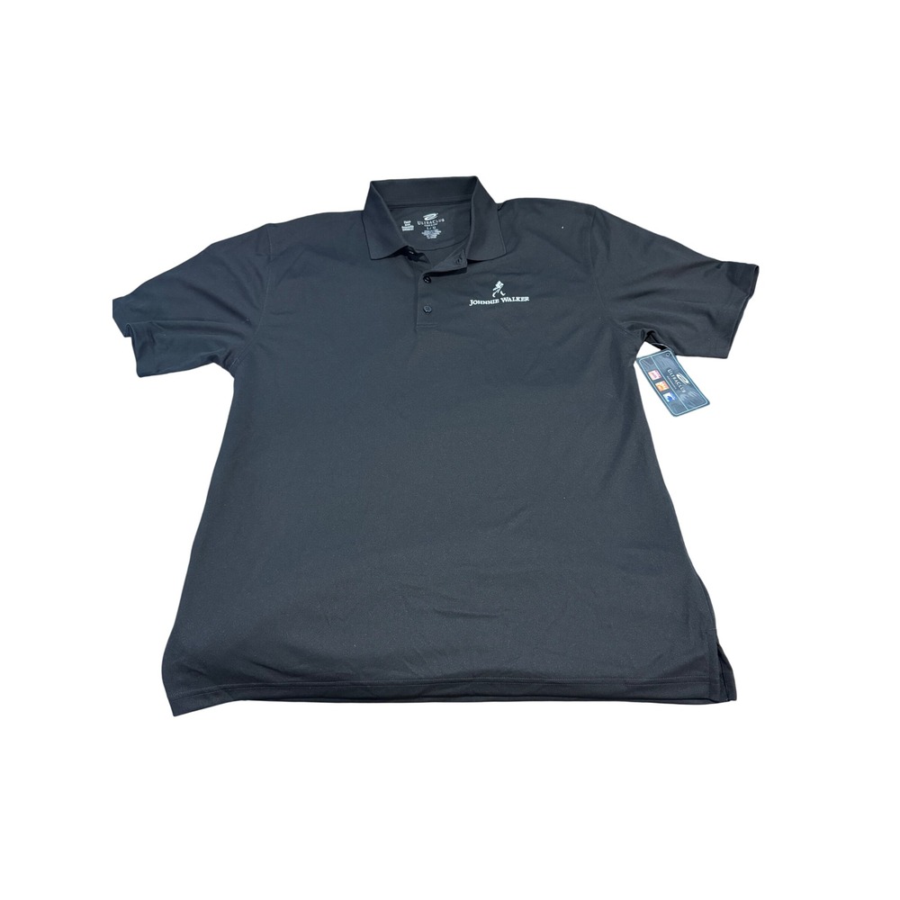 UltraClub Johnnie Walker Golf Polo‎ Shirt Mens L G Black Performance Cool Dry